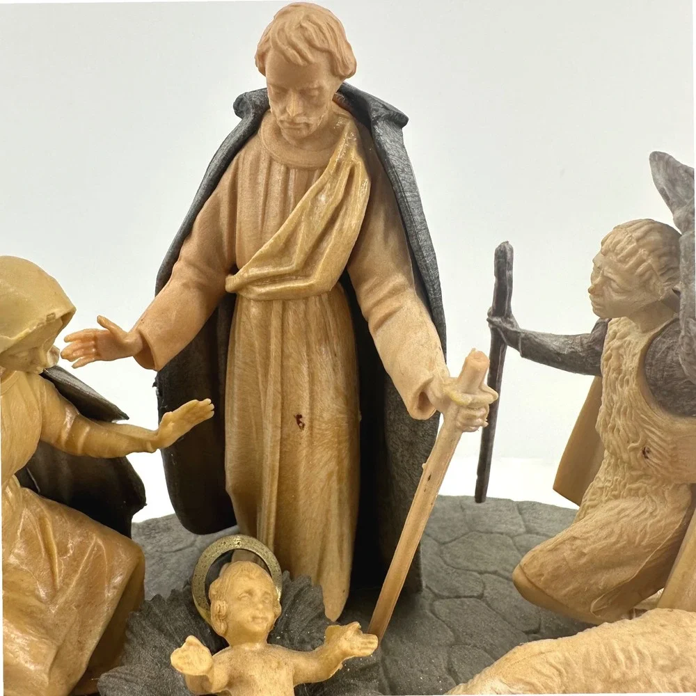 Vintage Nativity Scene Made in Italy Christmas Figures Traditional Manger Scene